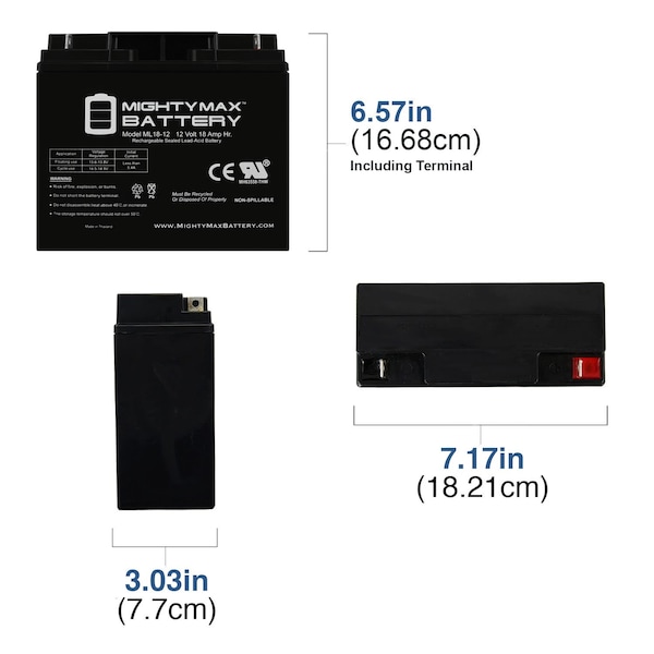 12V 18AH SLA Battery Replacement For Sonnenschein A512/16